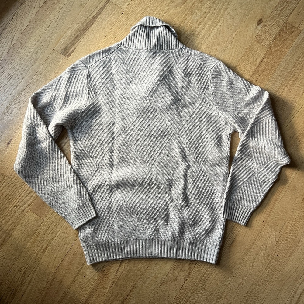 Cremieux Classics Wool Cashmere‎ Knit Pullover Sweater Shawl Collar Medium Grey - Picture 6 of 7